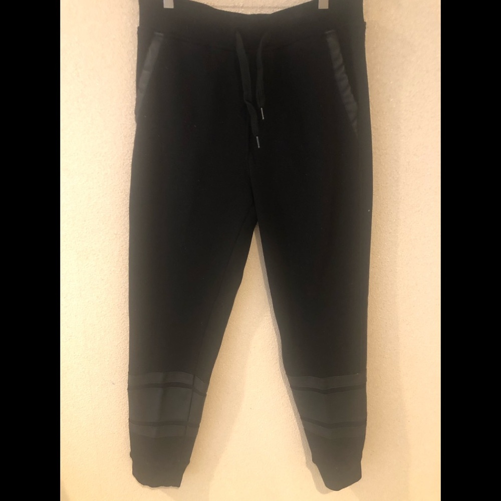 RING OF FIRE Large Black Joggers w Pleather Trim
